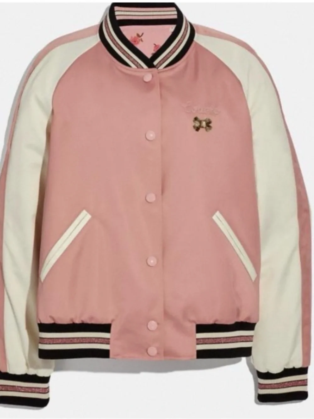 Coach Reversible Satin Varsity Jacket,